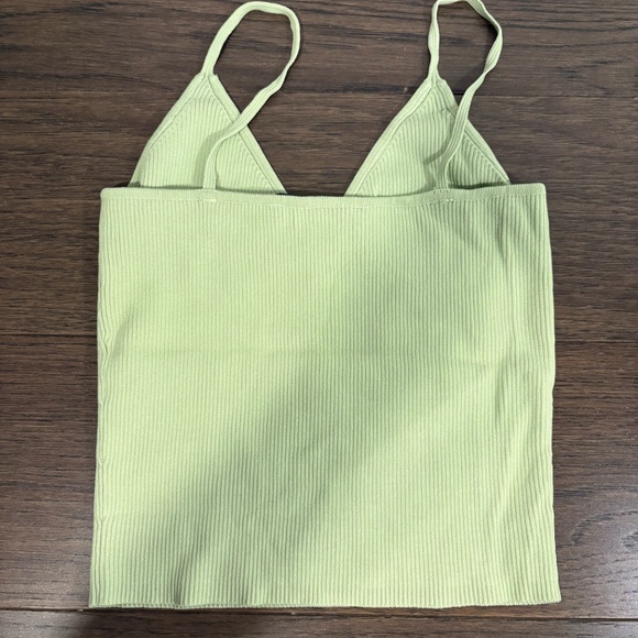 Green Ribbed Zara Tank Top - Picture 2 of 3